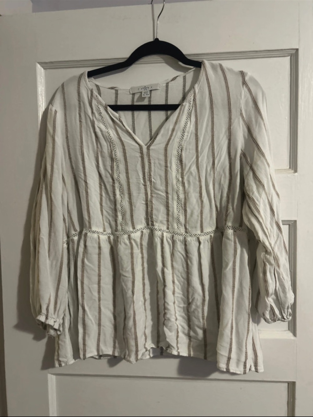 Fever Cream Tunic with Tan Stripes